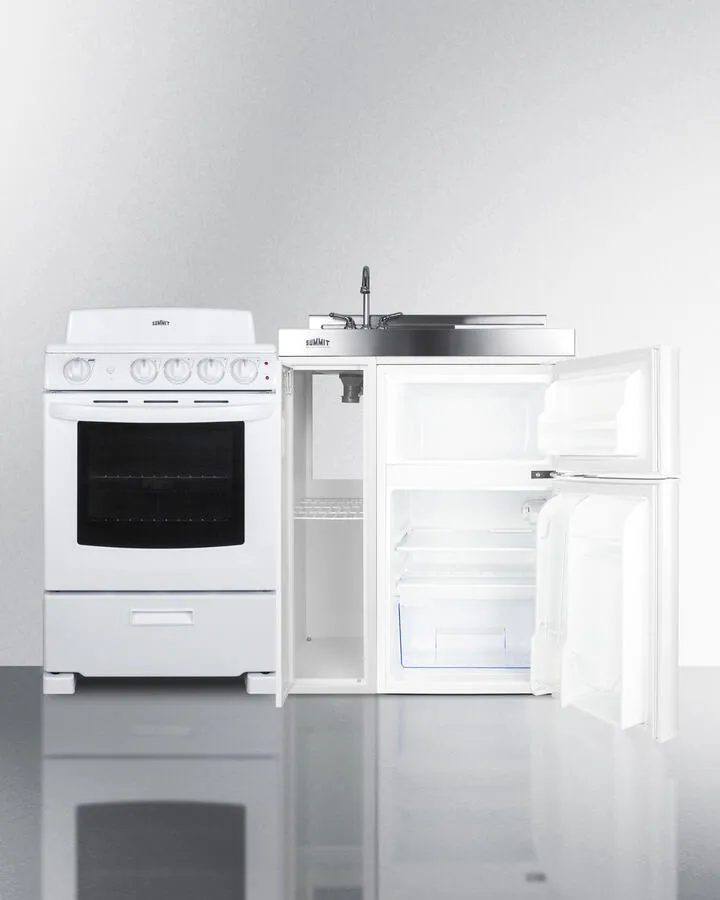 Summit ACK54COILW 54 Wide All-In-One Kitchenette With Electric Coil Range