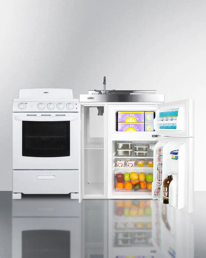 Summit ACK54COILW 54 Wide All-In-One Kitchenette With Electric Coil Range