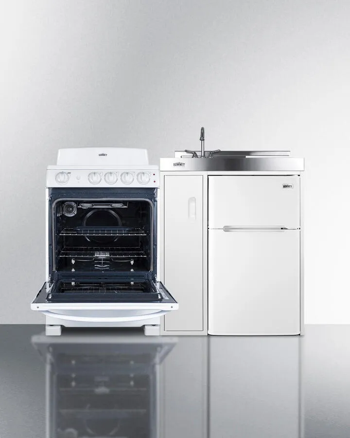 Summit ACK54COILW 54 Wide All-In-One Kitchenette With Electric Coil Range