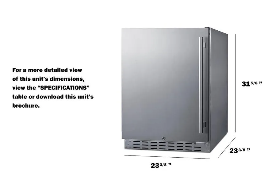 Summit AL55OSCSSLHD 24 Built-In Outdoor Refrigerator. Ada Compliant