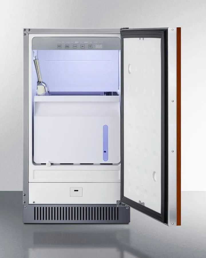 Summit BIM182OSADAIF 18 Wide Clear Outdoor Icemaker. Ada Compliant (Panel Not Included)