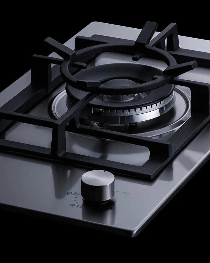 Summit GCJ1SS 12 Wide 1-Burner Gas Cooktop In Stainless Steel