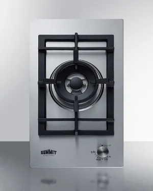 Summit GCJ1SS 12 Wide 1-Burner Gas Cooktop In Stainless Steel
