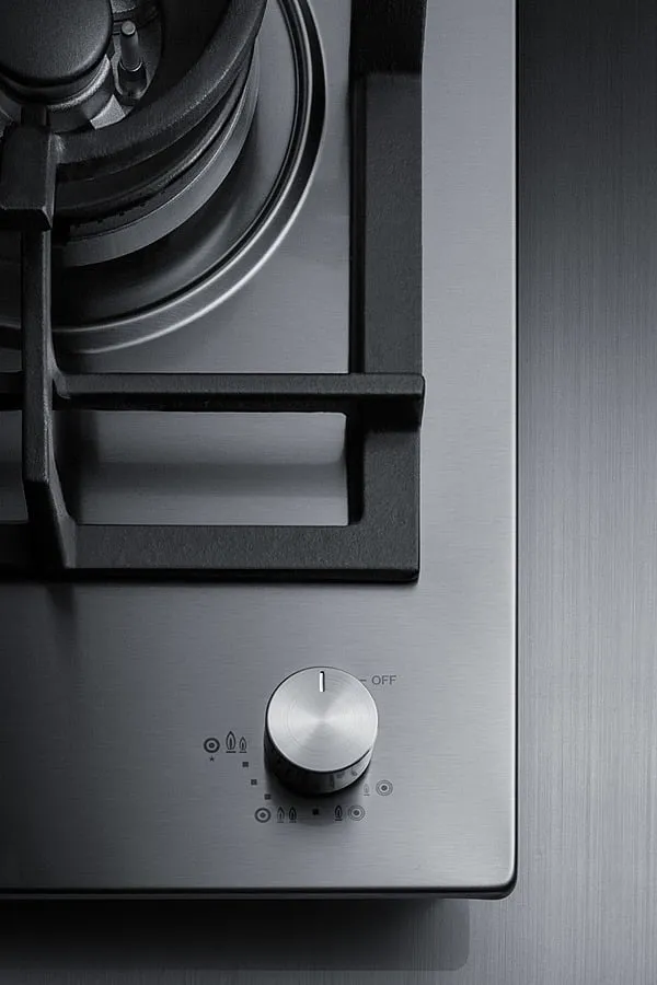 Summit GCJ1SS 12 Wide 1-Burner Gas Cooktop In Stainless Steel