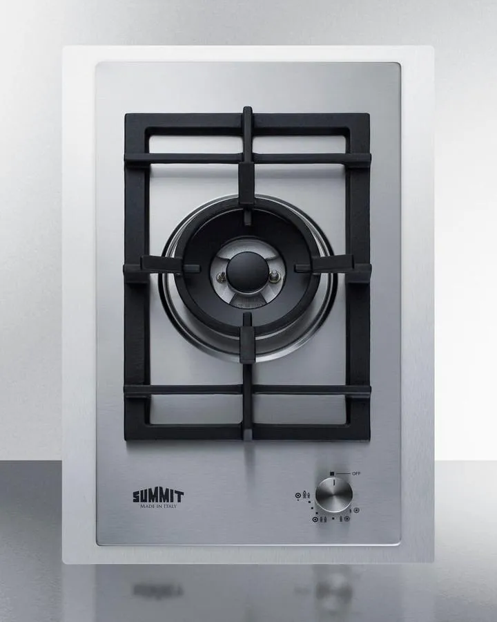 Summit GCJ1SSTK15 15 Wide 1-Burner Gas Cooktop In Stainless Steel