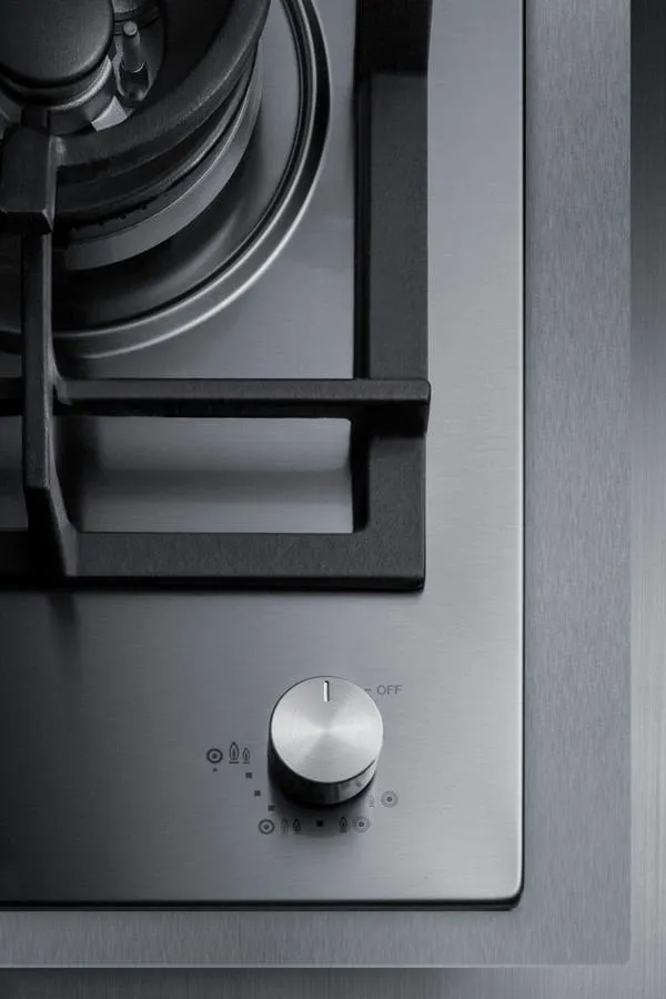 Summit GCJ1SSTK15 15 Wide 1-Burner Gas Cooktop In Stainless Steel
