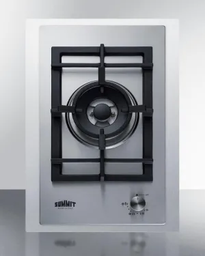 Summit GCJ1SSTK15 15 Wide 1-Burner Gas Cooktop In Stainless Steel