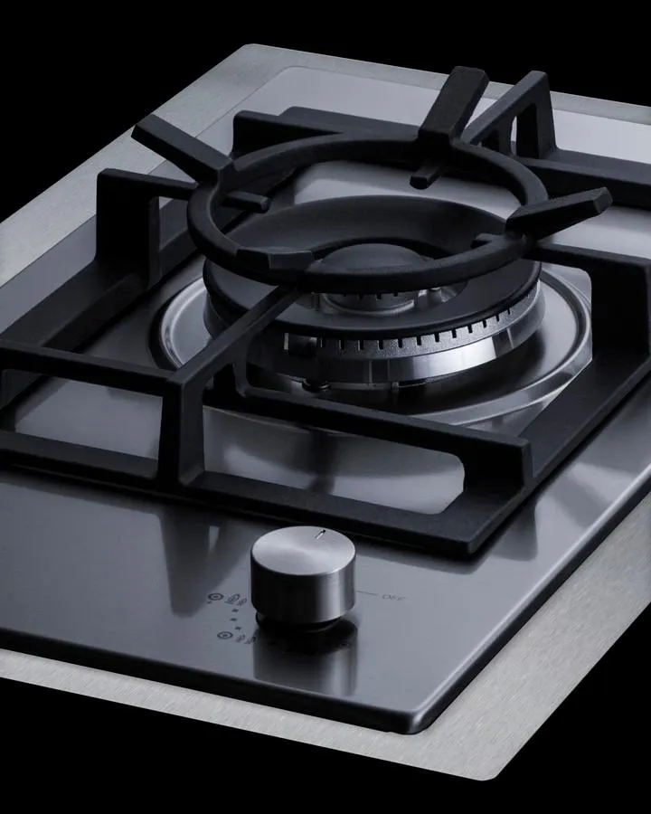 Summit GCJ1SSTK15 15 Wide 1-Burner Gas Cooktop In Stainless Steel