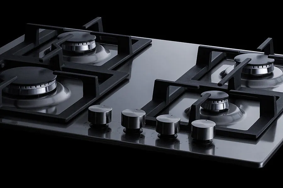 Summit GCJ4SS 24 Wide 4-Burner Gas Cooktop In Stainless Steel