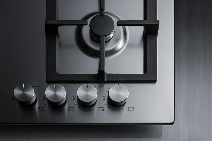 Summit GCJ4SS 24 Wide 4-Burner Gas Cooktop In Stainless Steel