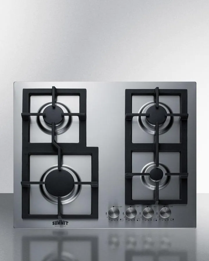 Summit GCJ4SSLP 24 Wide 4-Burner Propane Gas Cooktop In Stainless Steel