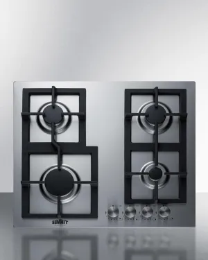 Summit GCJ4SSLP 24 Wide 4-Burner Propane Gas Cooktop In Stainless Steel