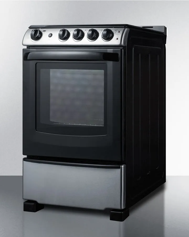Summit REX2451SSRT3 24 Wide Electric Smooth-Top Range