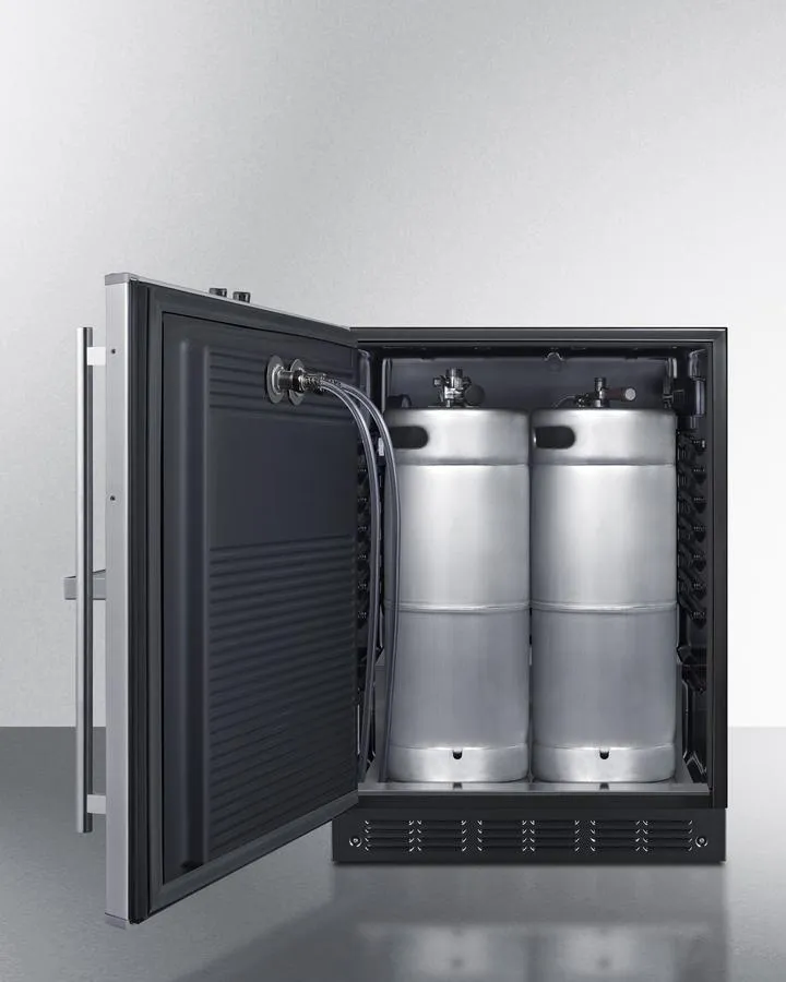 Summit SBC7BRSFRTPADALHD 24 Wide Front Tap Built-In Beer Kegerator. Ada-Compliant