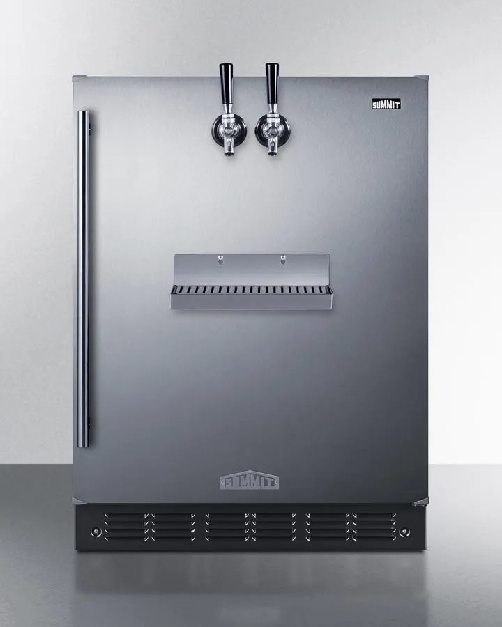 Summit SBC7BRSFRTPCFADA 24 Wide Front Tap Built-In Cold Brew Coffee Kegerator. Ada-Compliant