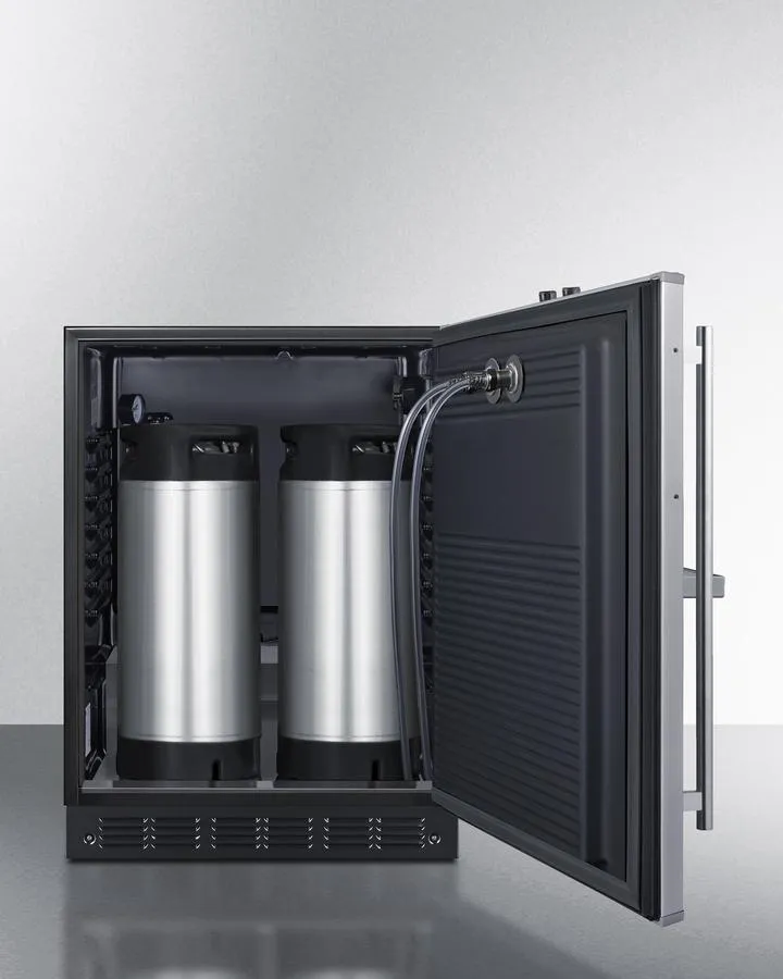 Summit SBC7BRSFRTPCFADA 24 Wide Front Tap Built-In Cold Brew Coffee Kegerator. Ada-Compliant