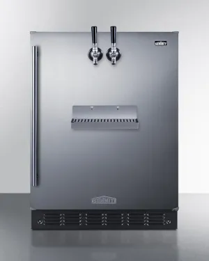 Summit SBC7BRSFRTPCFADA 24 Wide Front Tap Built-In Cold Brew Coffee Kegerator. Ada-Compliant