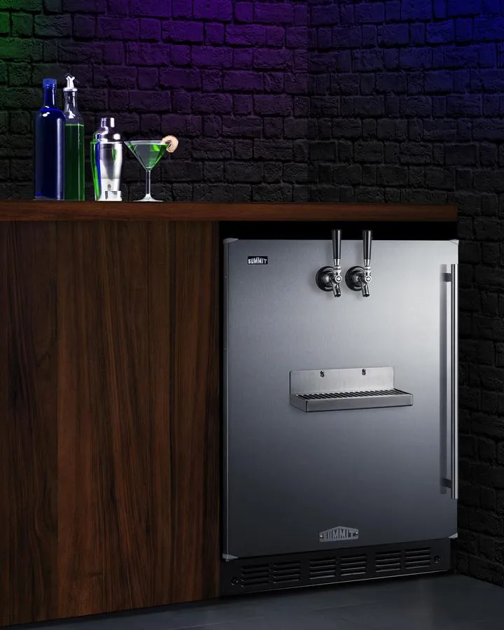 Summit SBC7BRSFRTPCFADALHD 24 Wide Front Tap Built-In Cold Brew Coffee Kegerator. Ada-Compliant