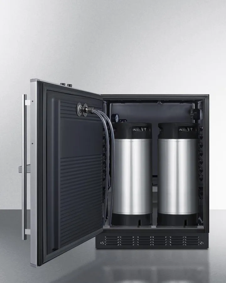 Summit SBC7BRSFRTPCFADALHD 24 Wide Front Tap Built-In Cold Brew Coffee Kegerator. Ada-Compliant
