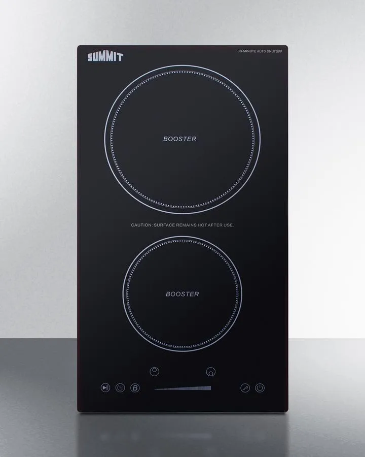 Summit SINCH230V2B 12 Wide 208-240V 2-Zone Induction Cooktop Induction Cooktop With Safety Shutoff