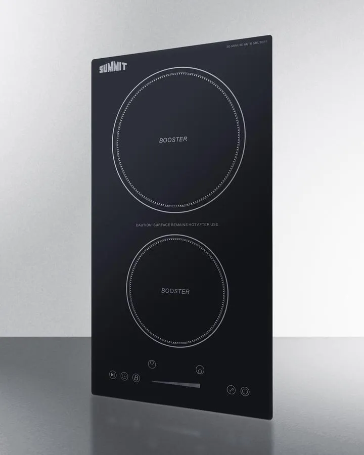 Summit SINCH230V2B 12 Wide 208-240V 2-Zone Induction Cooktop Induction Cooktop With Safety Shutoff