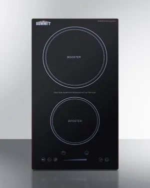 Summit SINCH230V2B 12 Wide 208-240V 2-Zone Induction Cooktop Induction Cooktop With Safety Shutoff