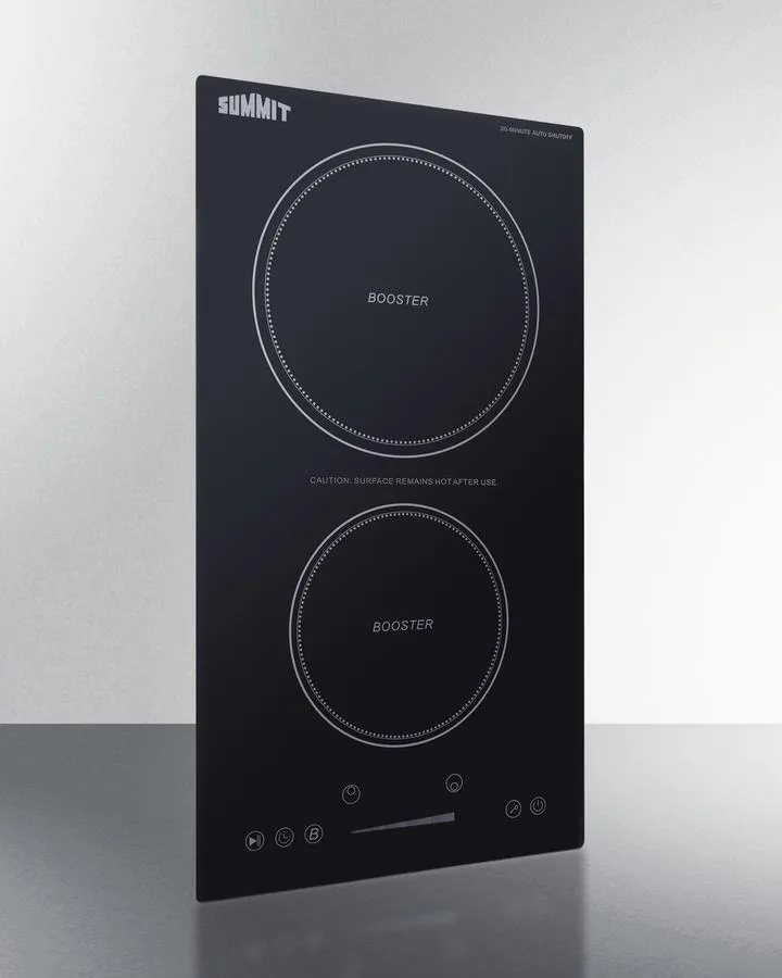 Summit SINCH230V2B 12 Wide 208-240V 2-Zone Induction Cooktop Induction Cooktop With Safety Shutoff