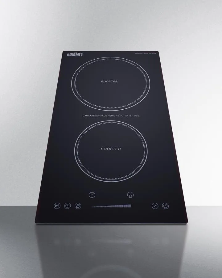Summit SINCH230V2B 12 Wide 208-240V 2-Zone Induction Cooktop Induction Cooktop With Safety Shutoff