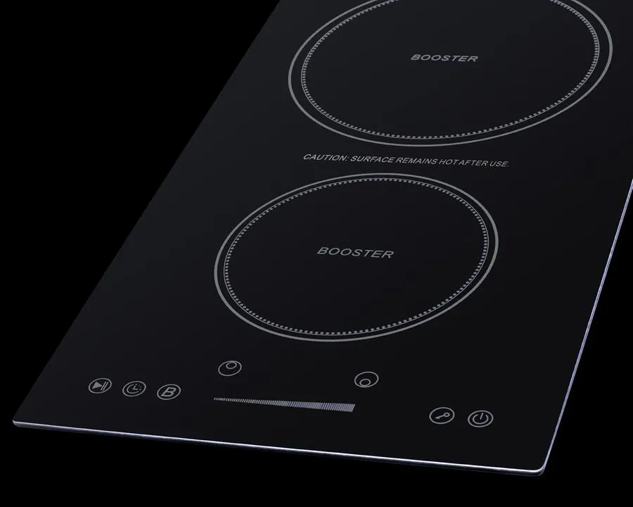 Summit SINCH230V2B 12 Wide 208-240V 2-Zone Induction Cooktop Induction Cooktop With Safety Shutoff