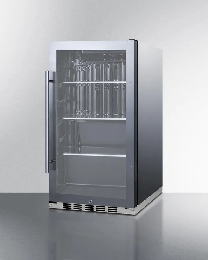 Summit SPR488BOSH34CSS Shallow Depth Indoor/Outdoor Beverage Cooler