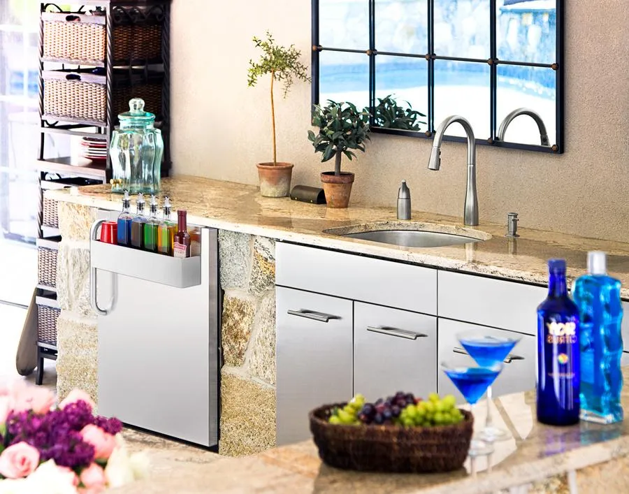 Summit SPR7BOSSTSR 24 Wide Outdoor All-Refrigerator. With Speed Rail