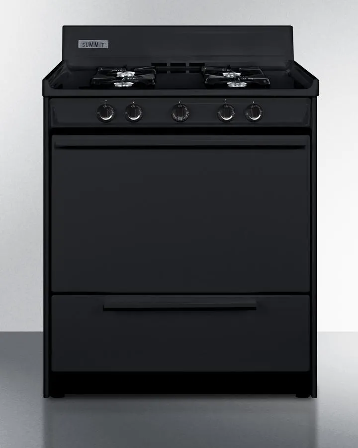 Summit TNM2107C 30 Wide Gas Range. Open Burners