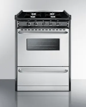 Summit TNM6107BRW 24 Wide Gas Range. Open Burners