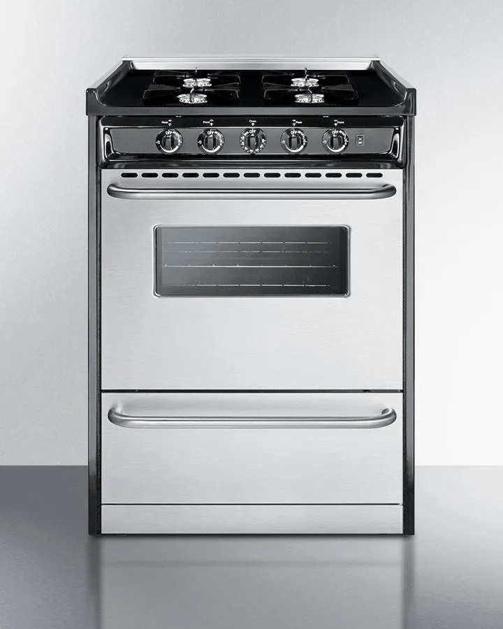 Summit TNM6107BRW 24 Wide Gas Range. Open Burners