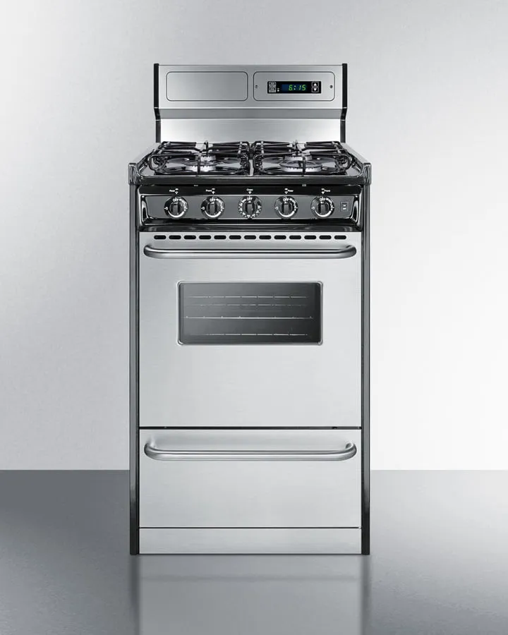 Summit TTM13027BKSW 20 Wide Gas Range