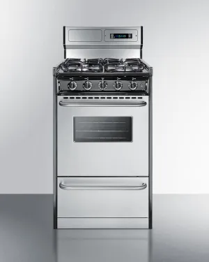 Summit TTM1307BKSW 20 Wide Gas Range. Sealed Burners