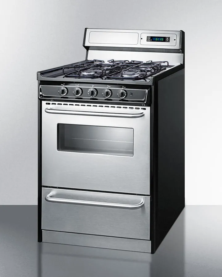 Summit TTM63027BKSW 24 Wide Gas Range