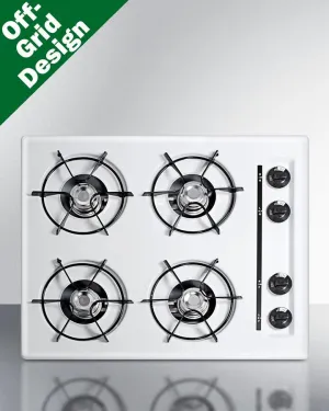 Summit WLL03P 24 Wide 4-Burner Propane Gas Cooktop. Battery Start