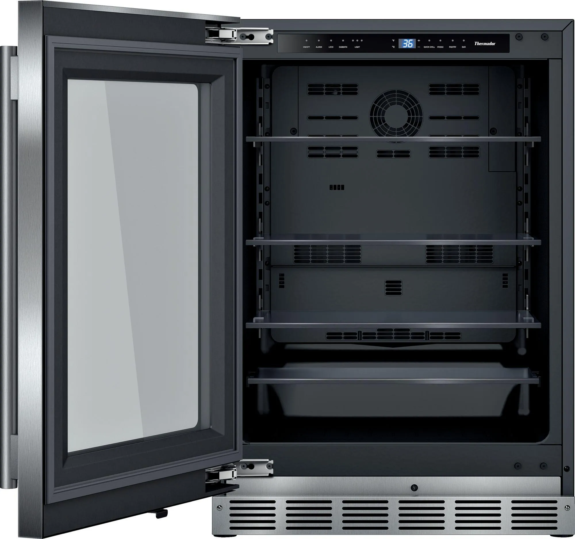Thermador T24UR915LS Freedom Glass Door Refrigeration 24'' Professional Soft Close Flat Hinge T24Ur915Ls