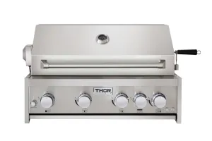 Thor Kitchen MK04SS304 32 Inch 4-Burner Gas Bbq Grill With Rotisserie In Stainless Steel