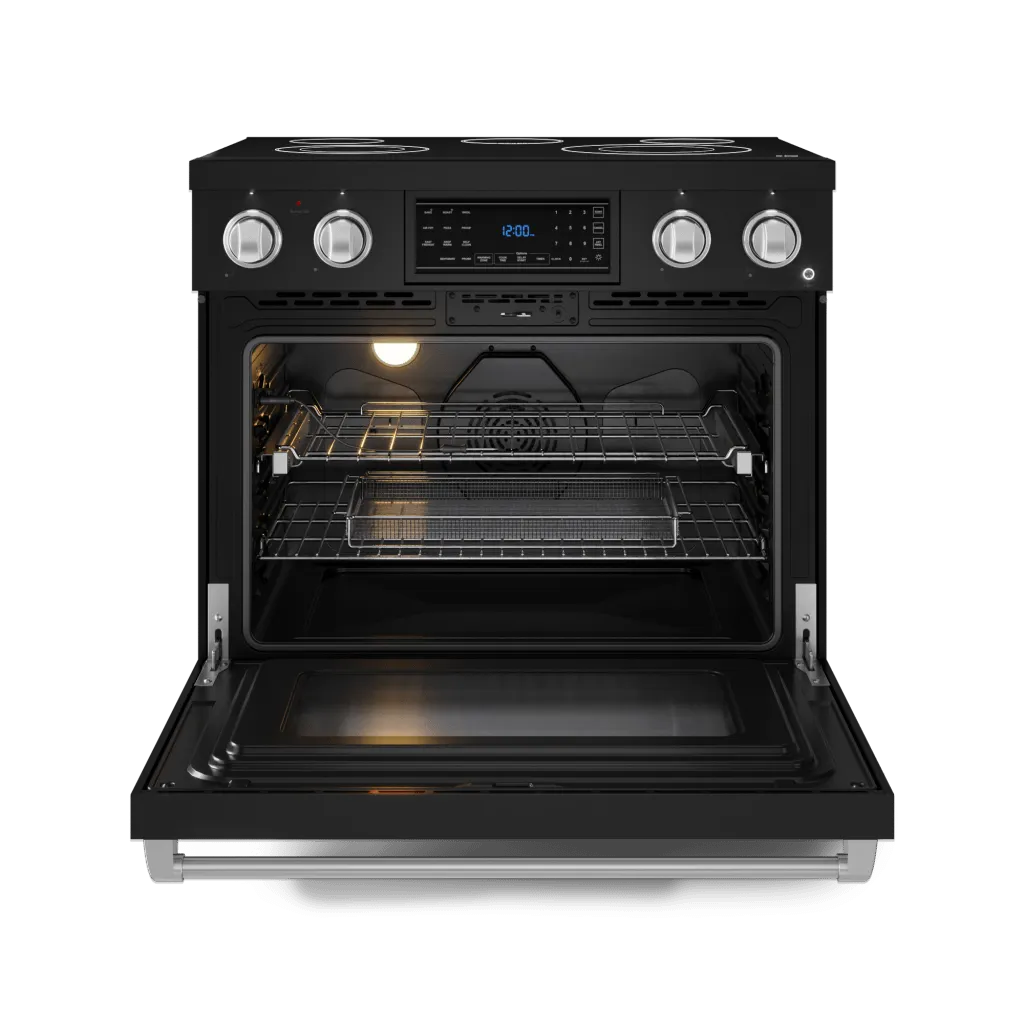 Thor Kitchen RSE36BSS 36 Inch Professional Electric Range With Tilt Panel Touch Control In Black/Stainless Steel Gordon Ramsay Series - Rse36B-Ss