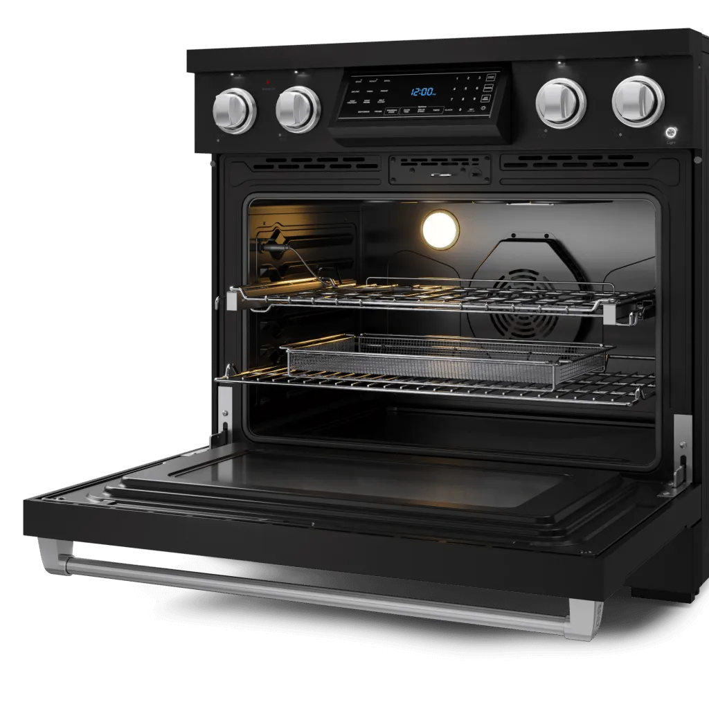 Thor Kitchen RSE36BSS 36 Inch Professional Electric Range With Tilt Panel Touch Control In Black/Stainless Steel Gordon Ramsay Series - Rse36B-Ss