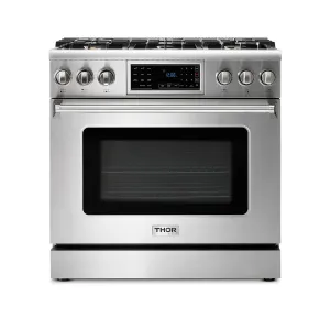 Thor Kitchen TRG3601LP 36 Inch Tilt Panel Professional Gas Range - Trg3601 / Trg3601Lp - Liquid Propane