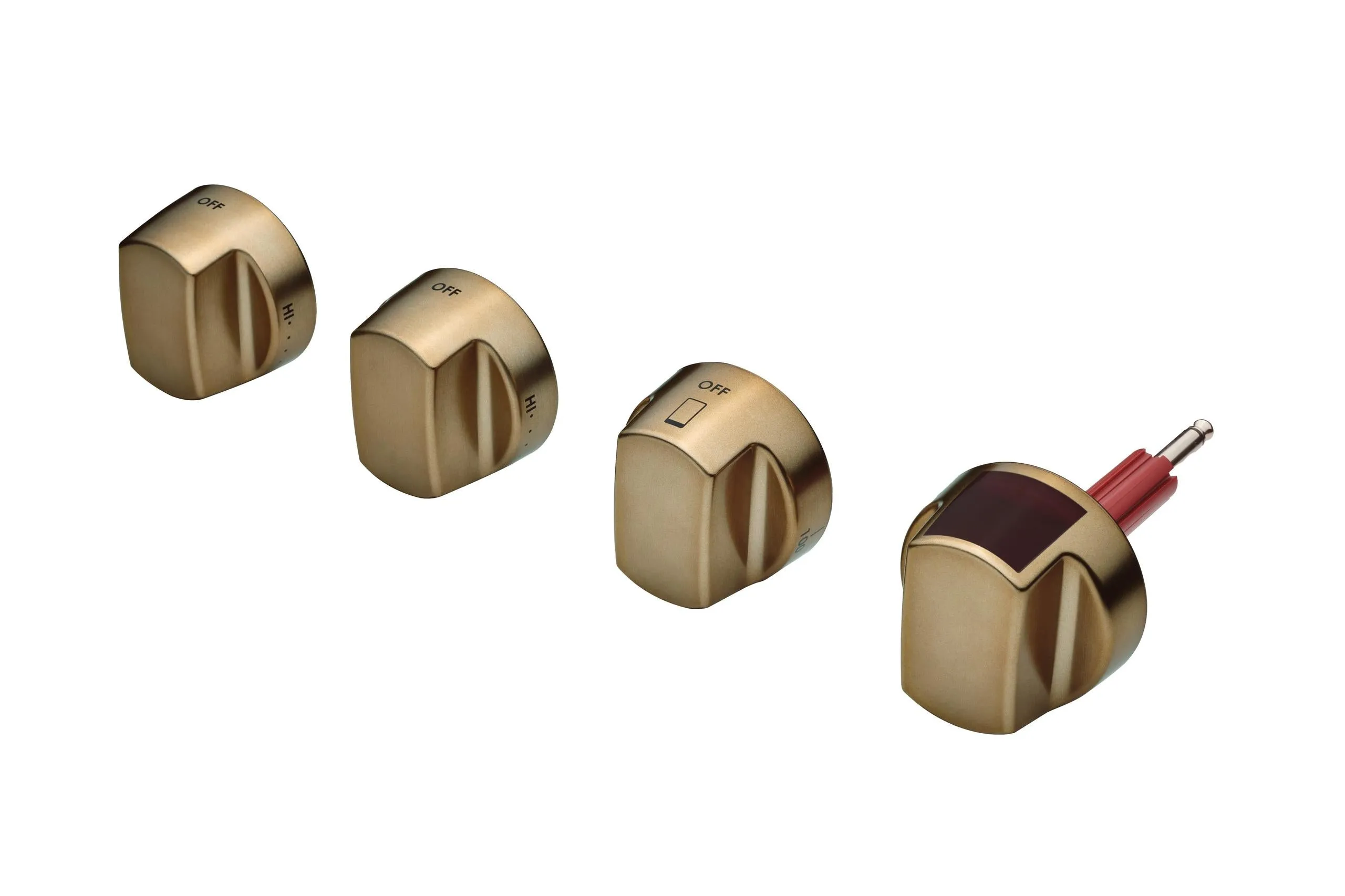 Wolf 9056274 48 And 60 Dual Fuel Brushed Brass Knob Kit