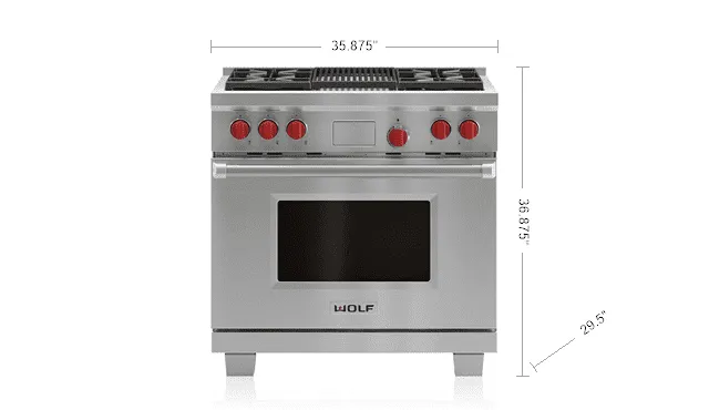 Wolf DF36450CSP 36 Dual Fuel Range - 4 Burners And Infrared Charbroiler