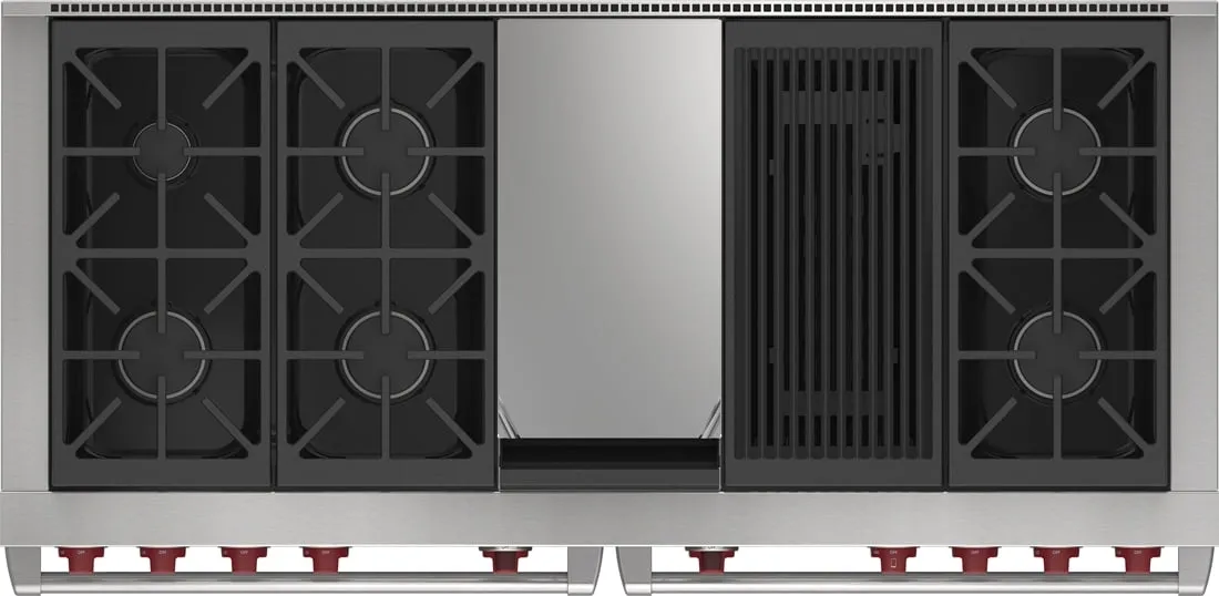Wolf DF60650CGSP 60 Dual Fuel Range - 6 Burners. Infrared Charbroiler And Infrared Griddle