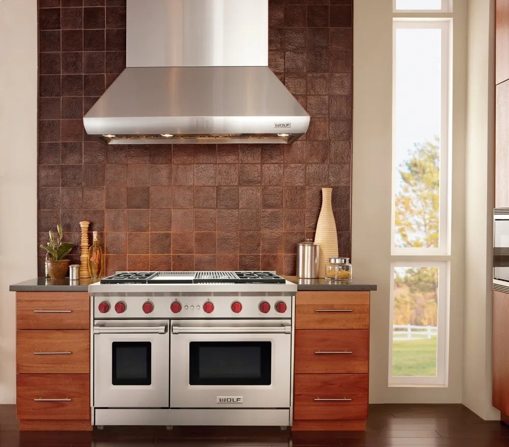 Wolf GR484CGLP 48 Gas Range - 4 Burners. Infrared Charbroiler And Infrared Griddle