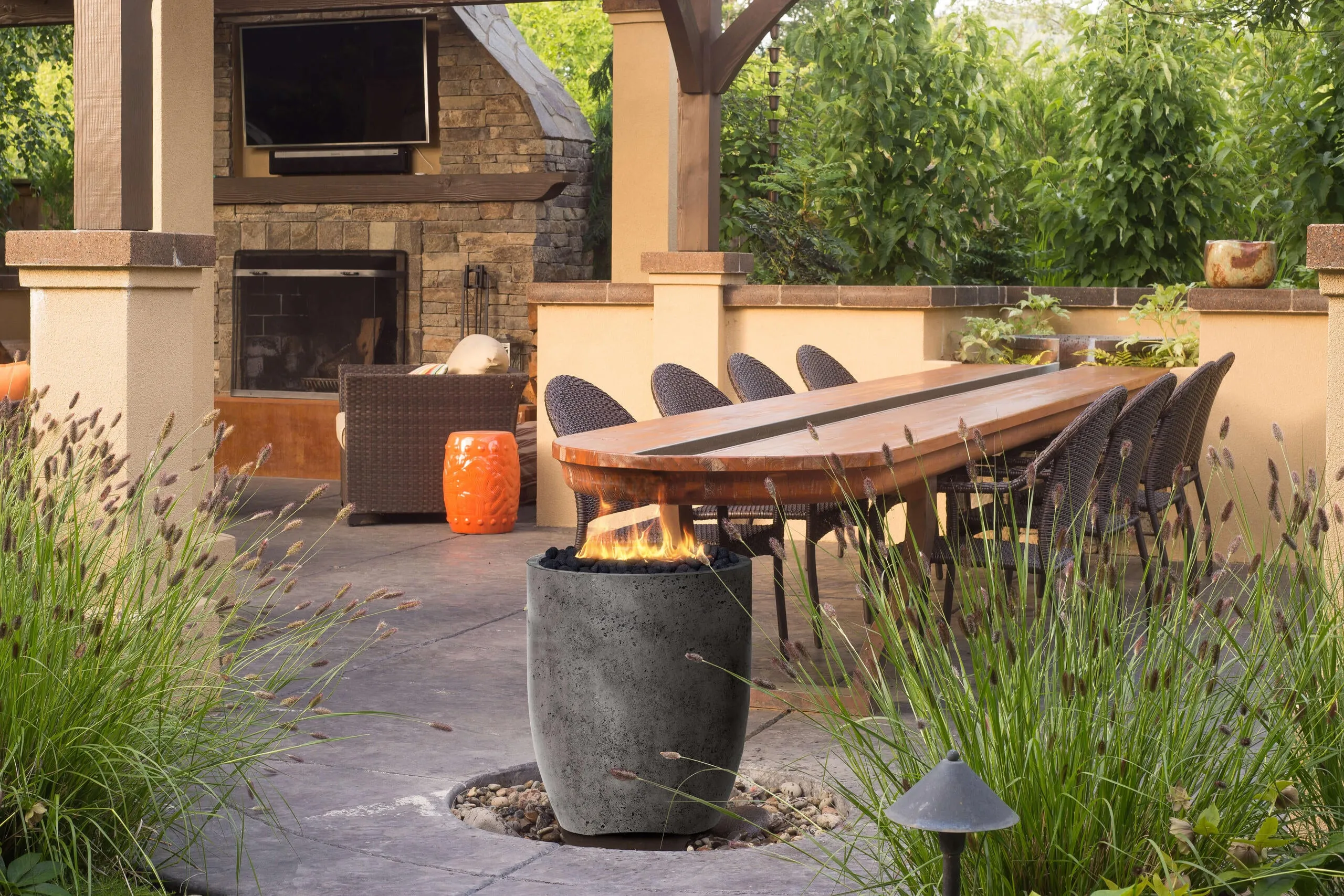 Xo Appliance XOFPOT24GR Fire Pot 24 Natural Gas Fired Gfrc - Gray