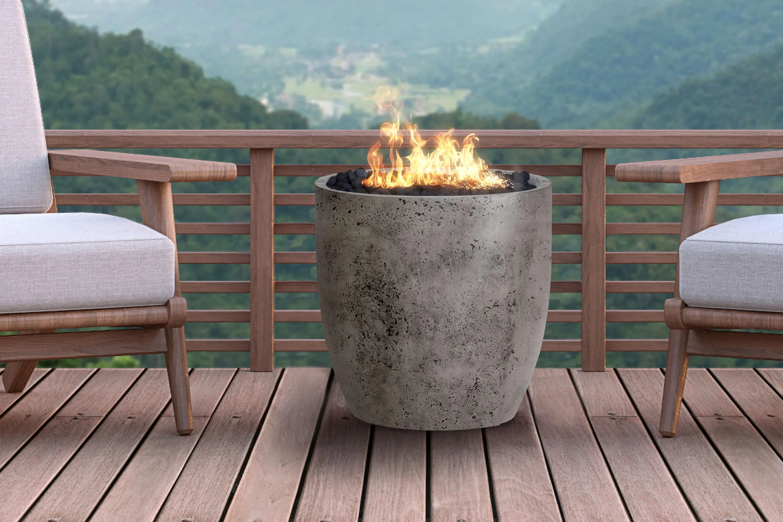 Xo Appliance XOFPOT24GR Fire Pot 24 Natural Gas Fired Gfrc - Gray