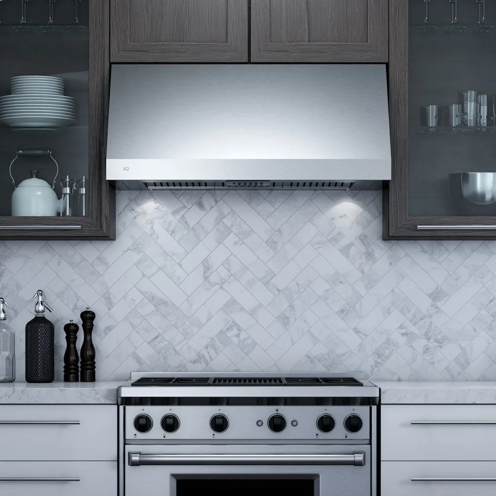 Xo Appliance XOT1848KS 1000 Cfm 48 Wall Mount Italian Made Pro Hood Stainless